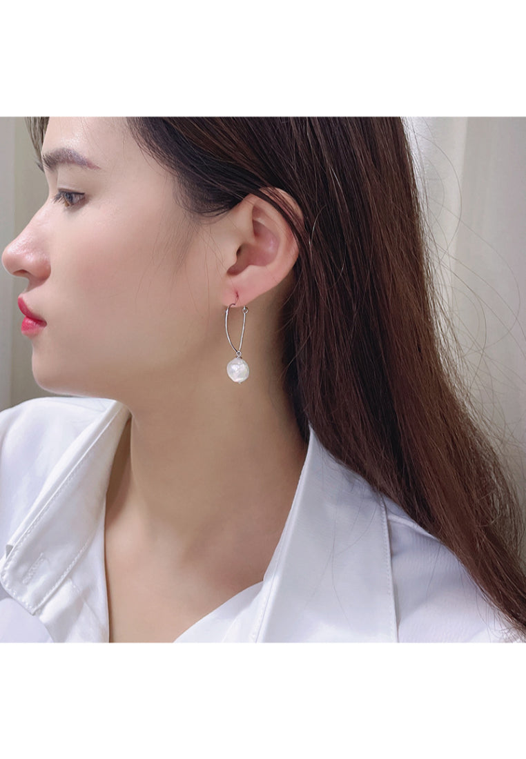 S925 Silver Baroque Pearl Heart Shaped Earrings for Women, Unique and Classy Studs with Girly Charm
