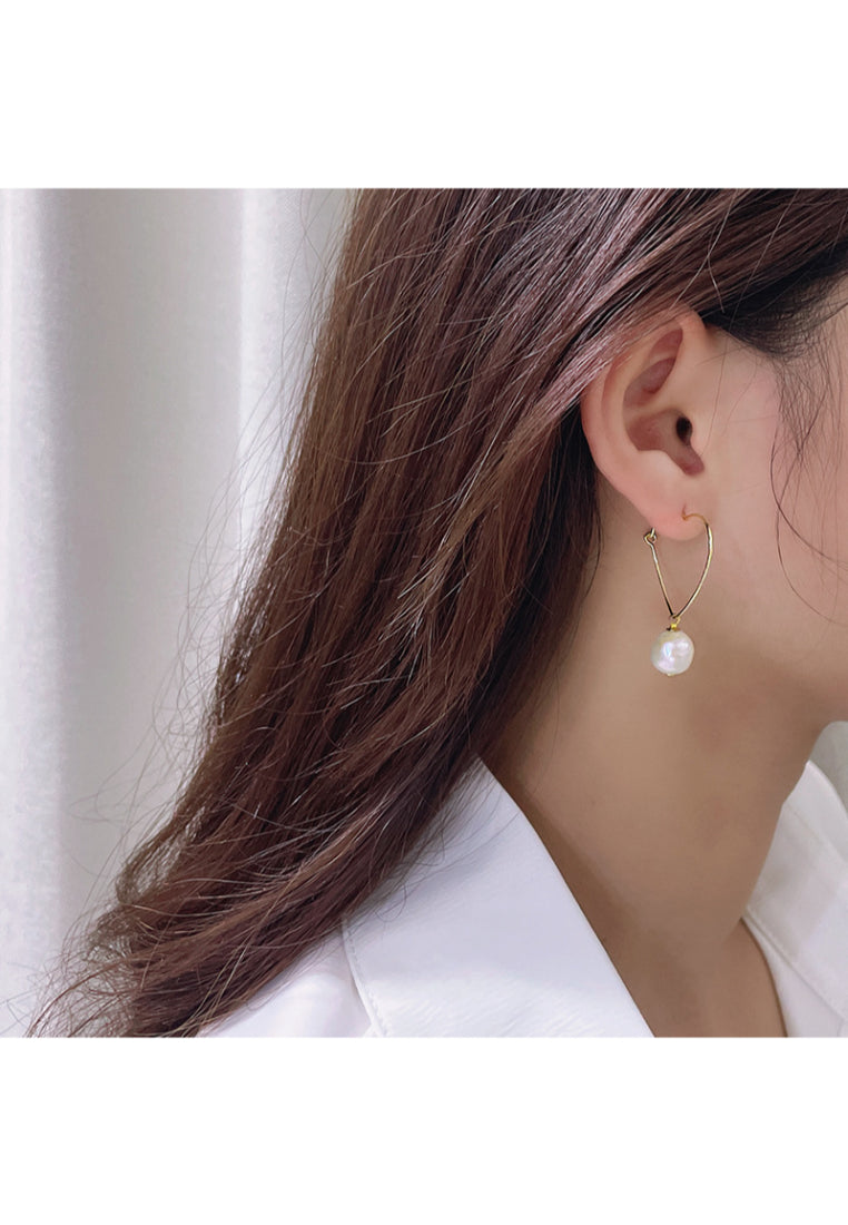 S925 Silver Baroque Pearl Heart Shaped Earrings for Women, Unique and Classy Studs with Girly Charm