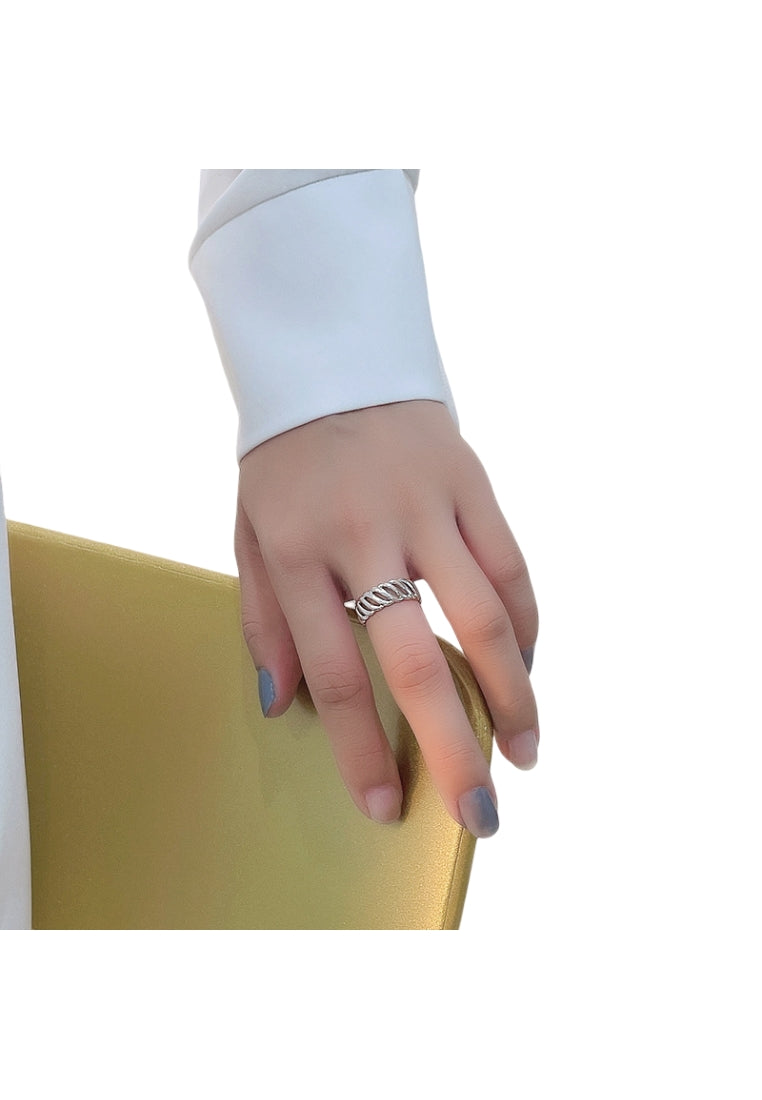 S925 Silver Geometric Adjustable Ring