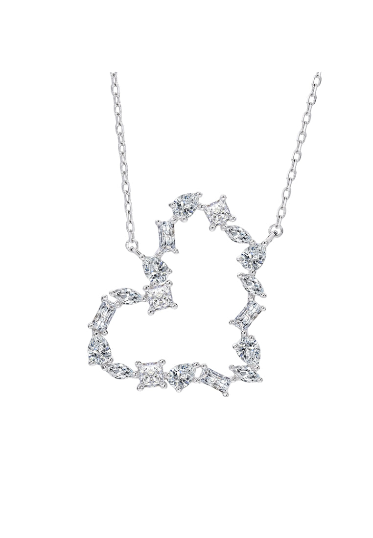 S925 Silver Zircon Heart Necklace
