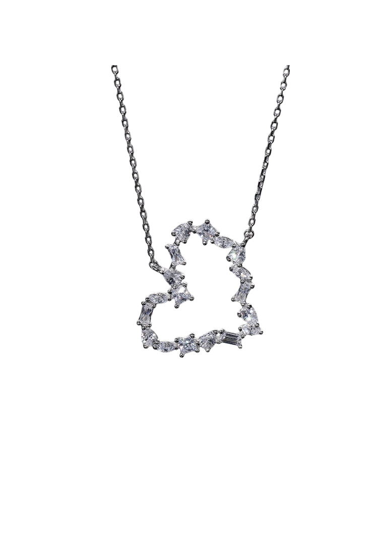 S925 Silver Zircon Heart Necklace