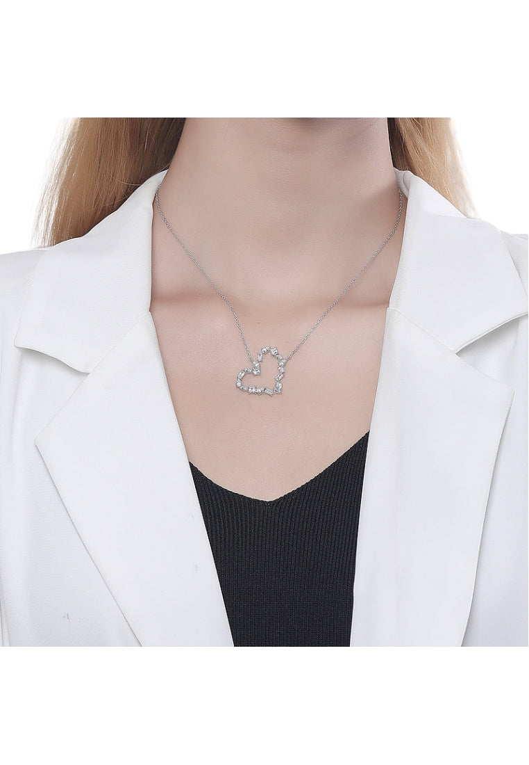 S925 Silver Zircon Heart Necklace