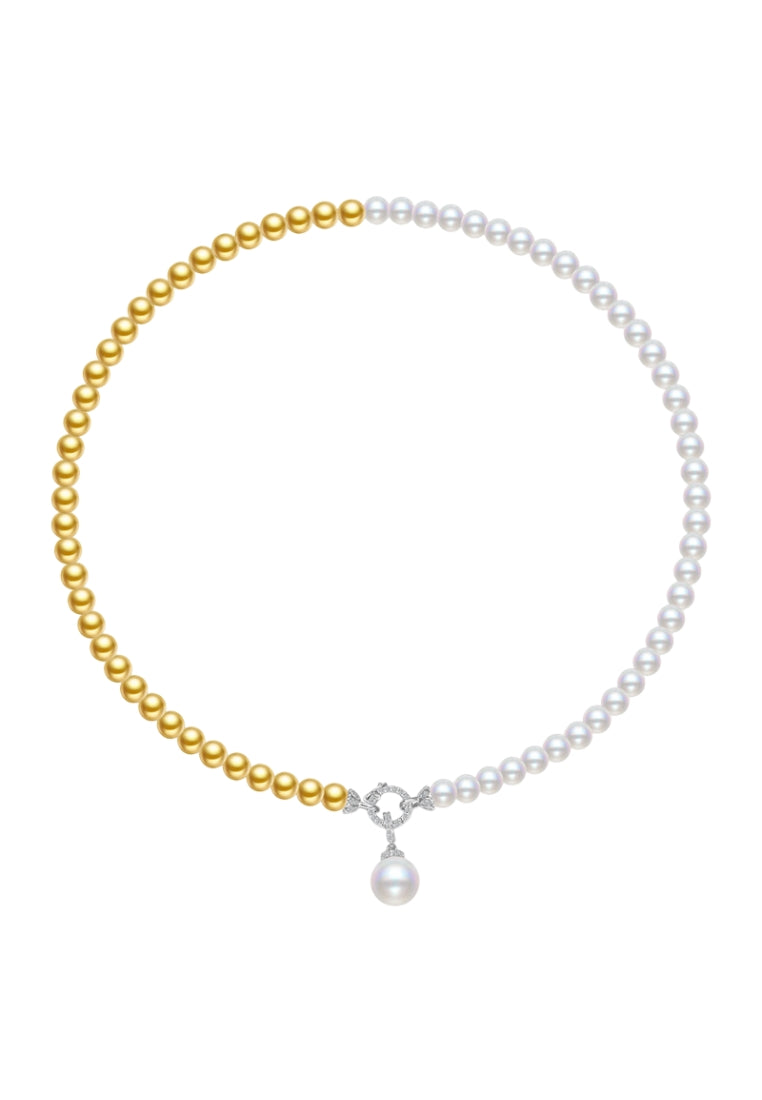 TwoTone Pearl Lockbone Chain
