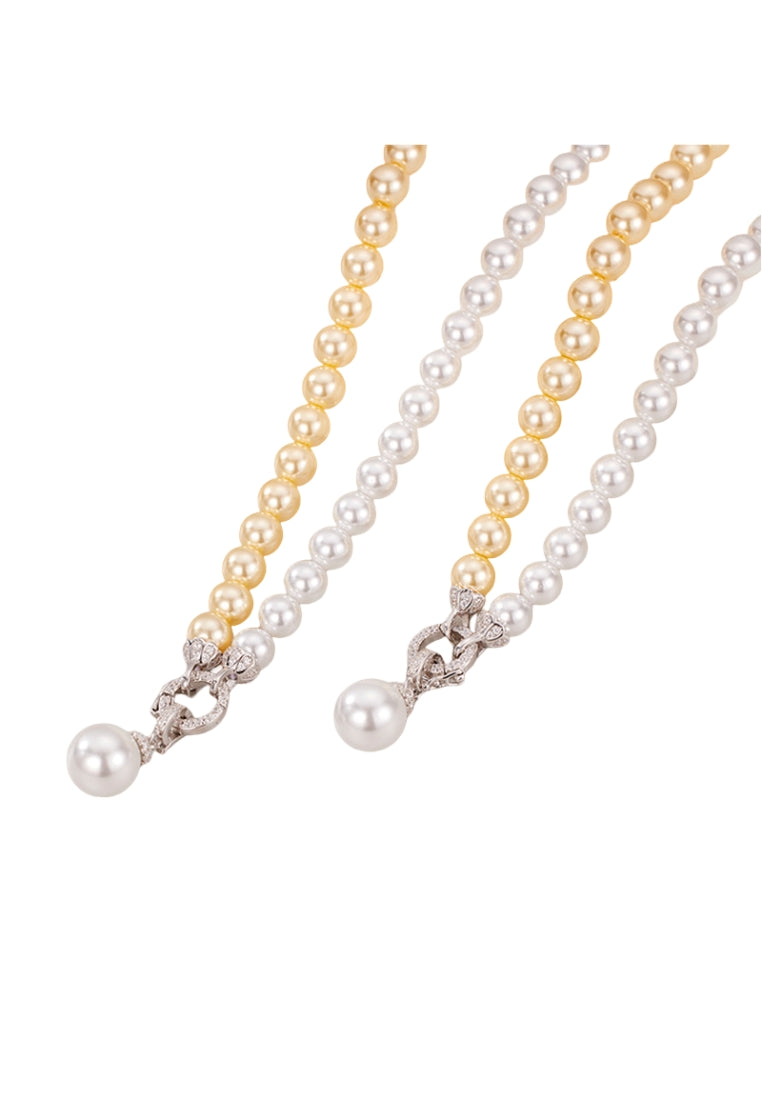 TwoTone Pearl Lockbone Chain