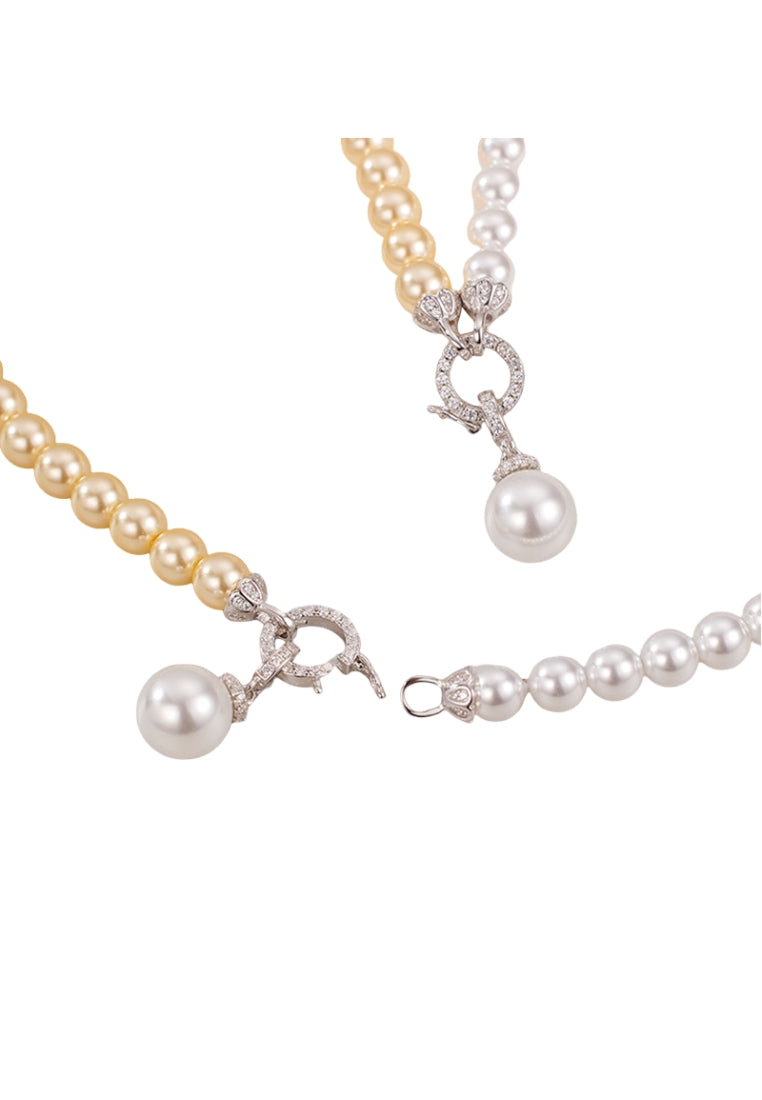 TwoTone Pearl Lockbone Chain