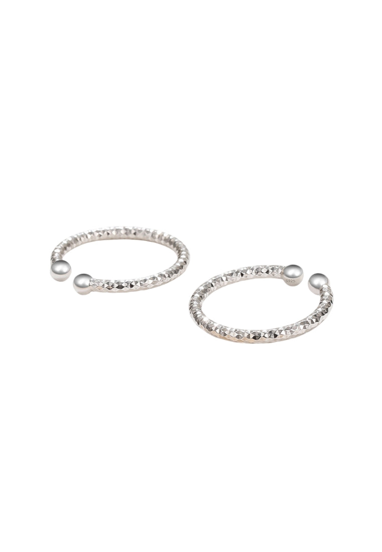 Sterling Silver Double Chain Simple Ring for Women