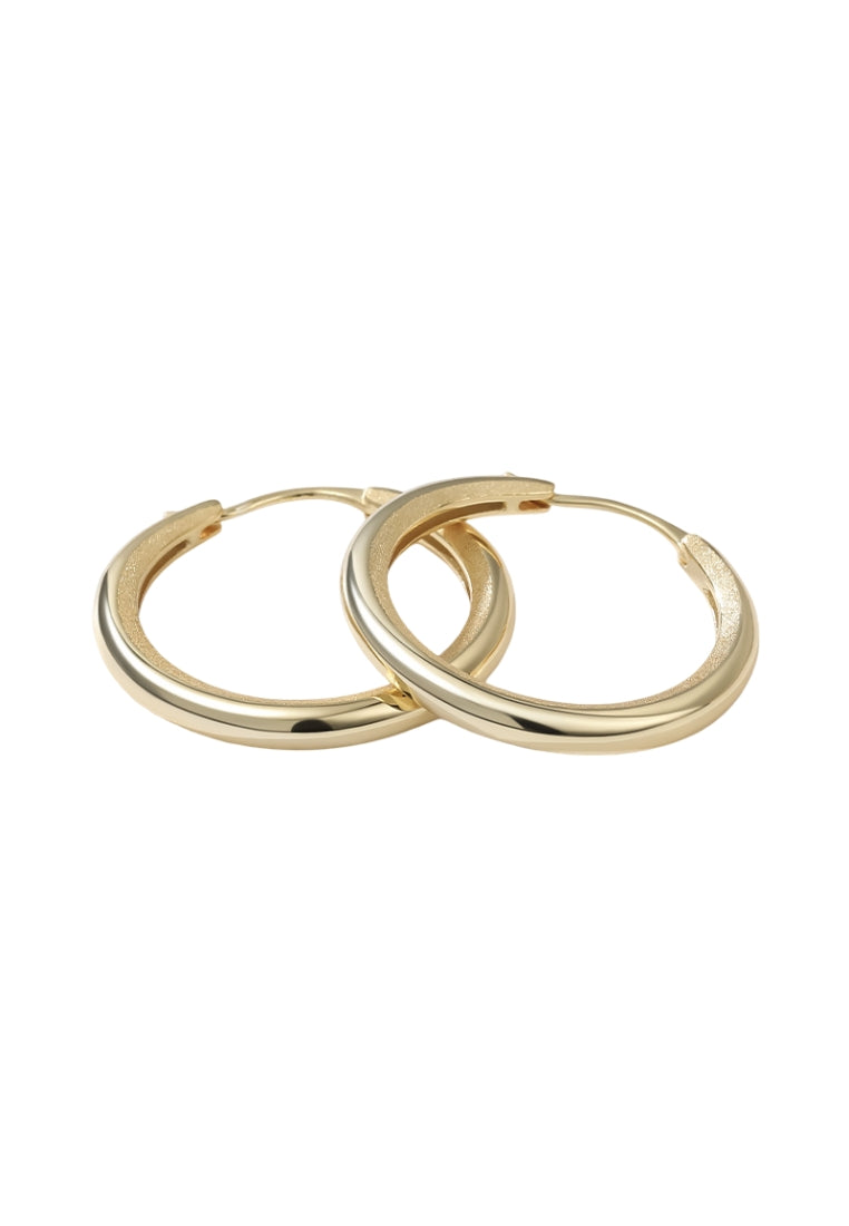 S925 silver brushed geometric hoop earrings