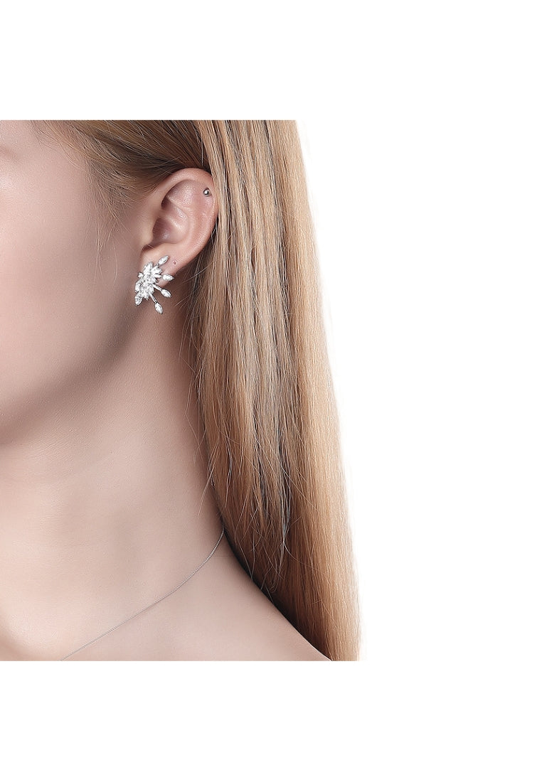 Square Gemstone Stud Earrings