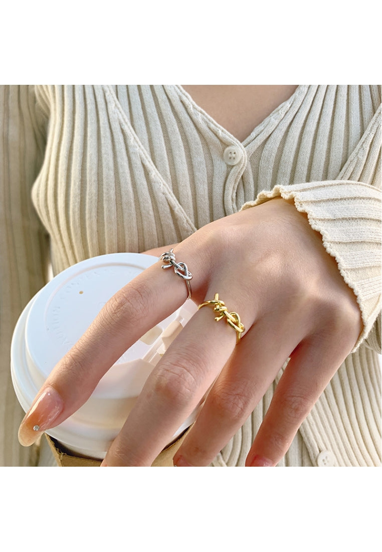 Luxury Wide Weave Zircon Silver Ring