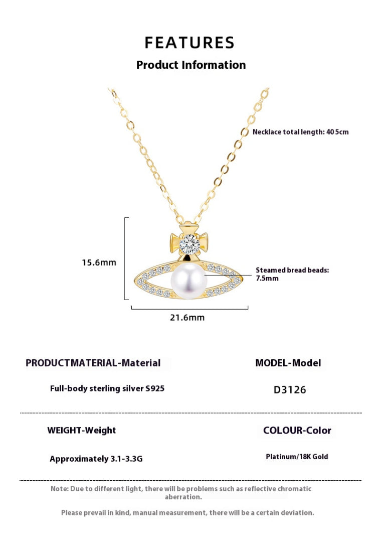 S925 Silver Planet Pendant Necklace