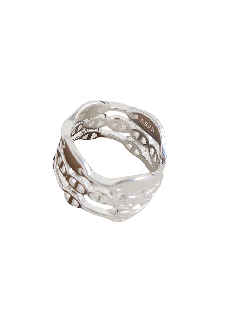 Cross Gold Accented Sterling Ring