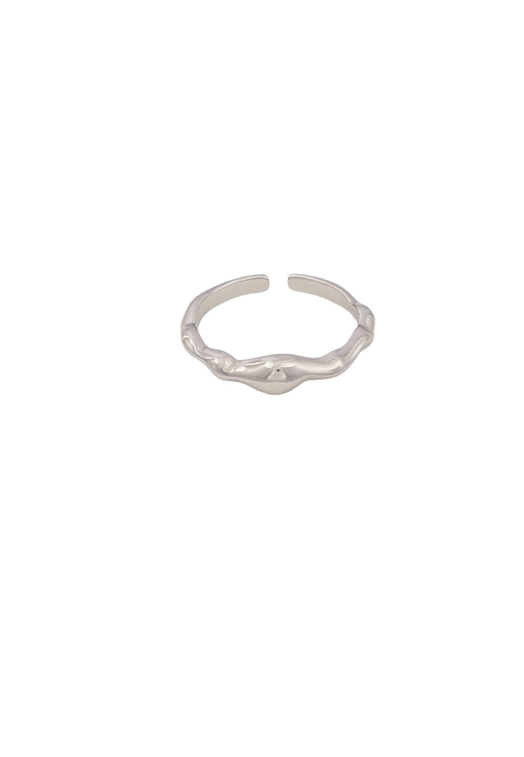 S925 Silver Irregular Texture Open Ring