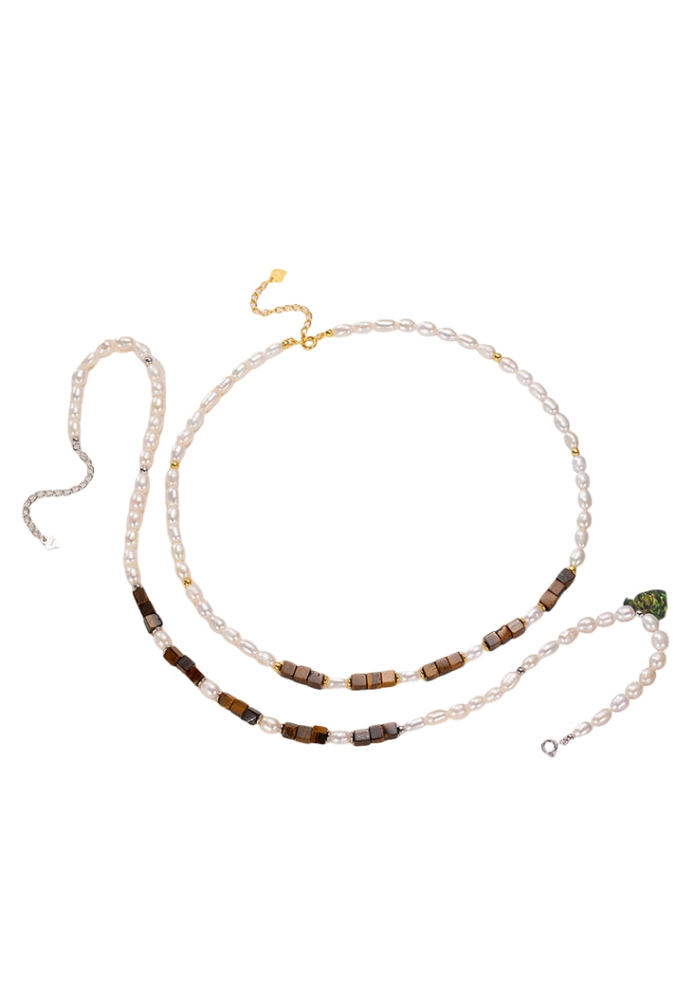 S925 Silver Tiger Eye Bead Necklace