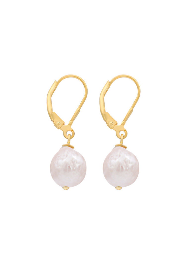Japanese and Korean Style S925 Silver Baroque Pearl Earrings, Fashionable and Trendy Pearl Jewelry