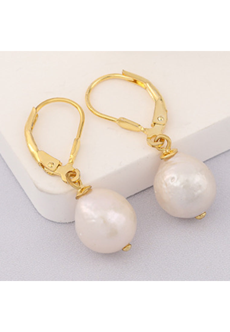 Japanese and Korean Style S925 Silver Baroque Pearl Earrings, Fashionable and Trendy Pearl Jewelry
