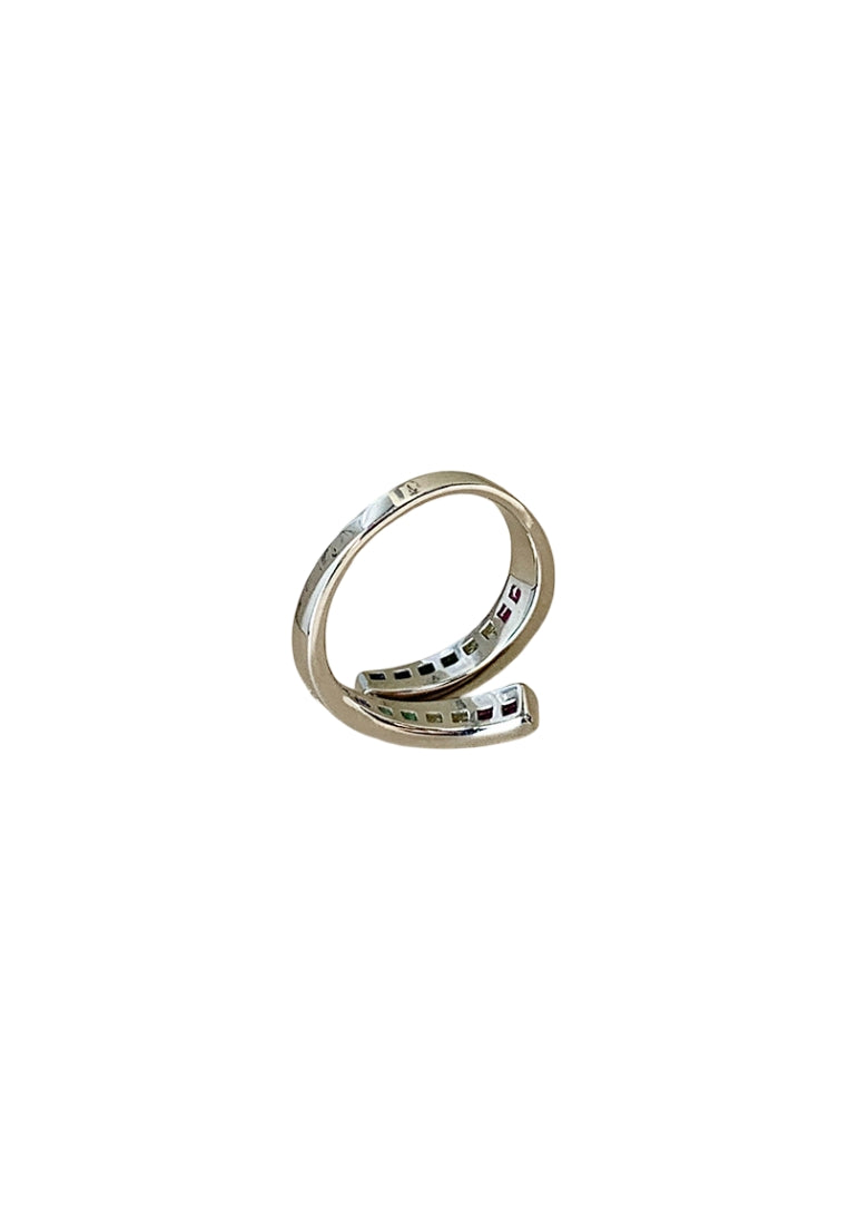 Gold Accented Grass Pattern Ring