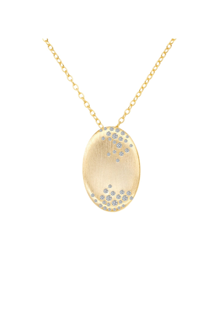 Oval Texture S925 Silver Necklace