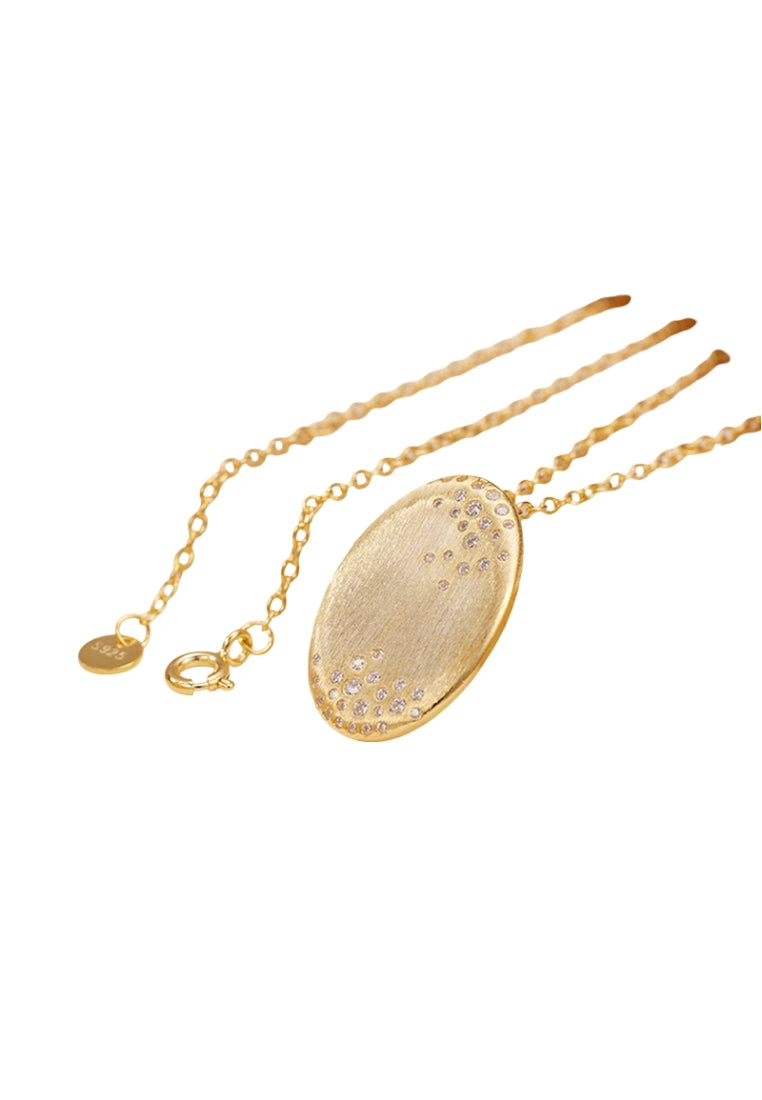 Oval Texture S925 Silver Necklace