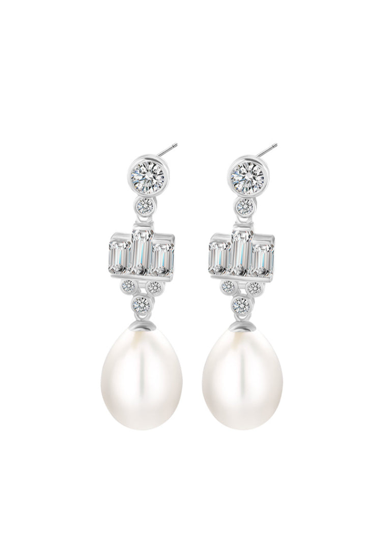 Highend light luxury princess earrings S925 silver pearl earrings, French classic elegant earrings