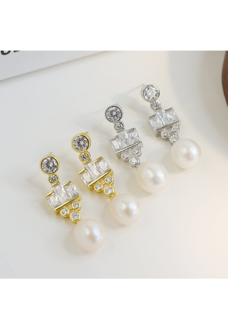Highend light luxury princess earrings S925 silver pearl earrings, French classic elegant earrings