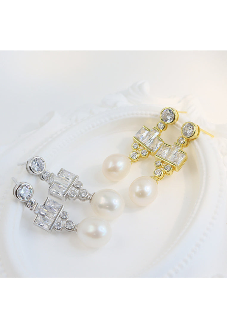 Highend light luxury princess earrings S925 silver pearl earrings, French classic elegant earrings