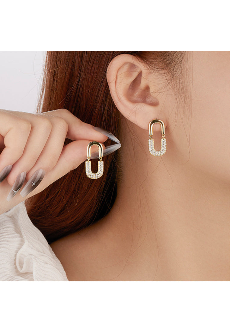 S925 sterling silver full inlaid zircon oval earrings for women, light luxury niche design cold style earrings