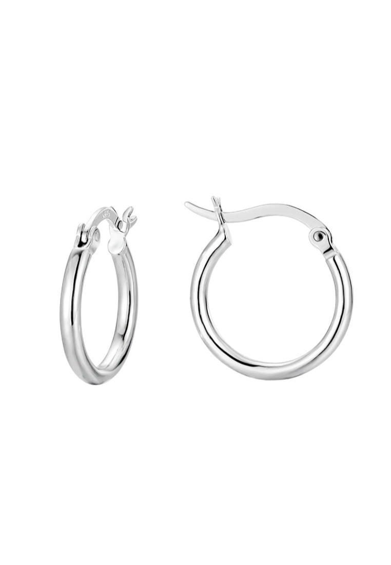 Korean Style Geometric 925 Silver Hoop Earrings