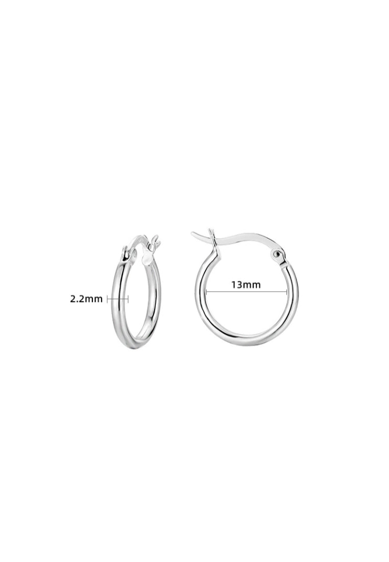 Korean Style Geometric 925 Silver Hoop Earrings
