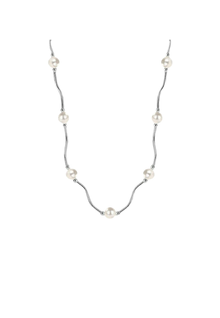 Small Silver Pearl Necklace