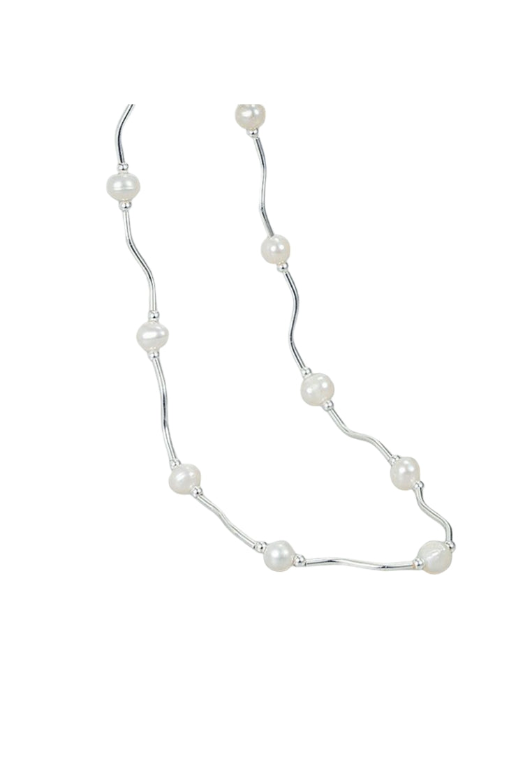 Small Silver Pearl Necklace