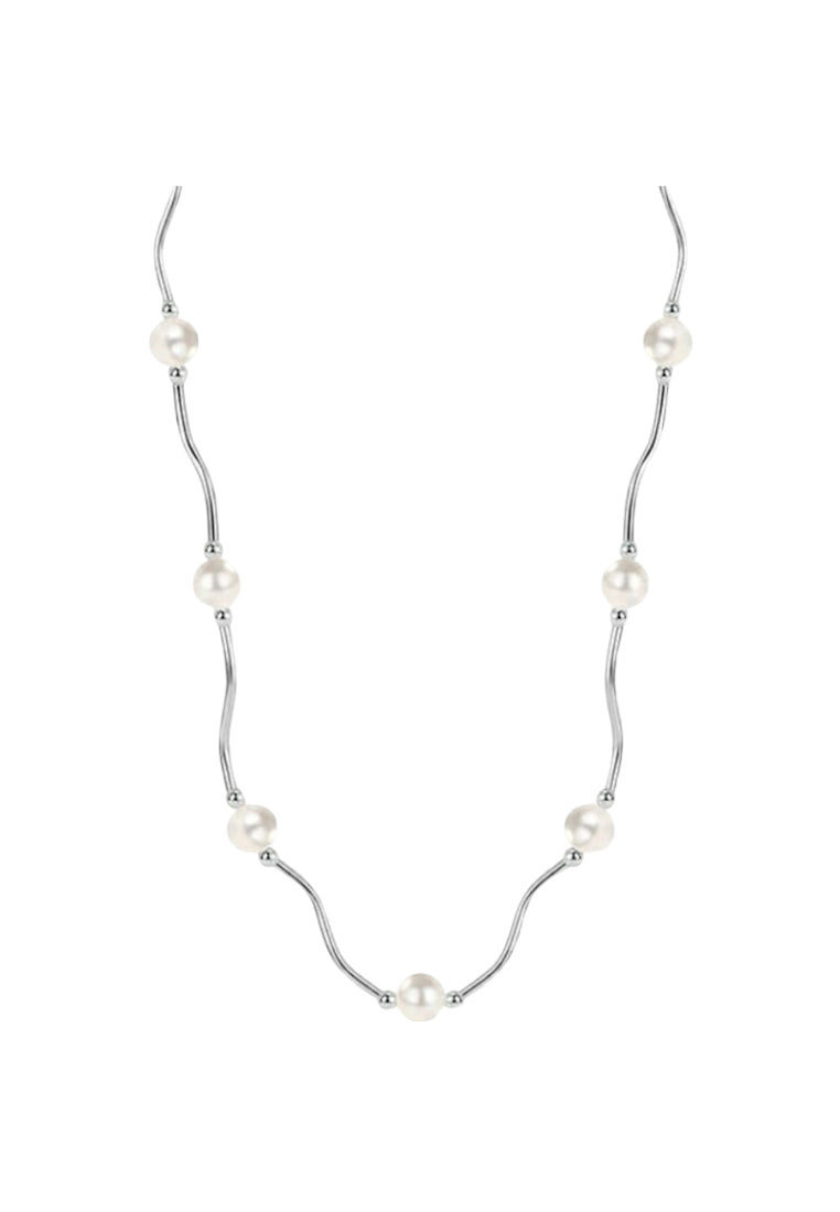 Small Silver Pearl Necklace