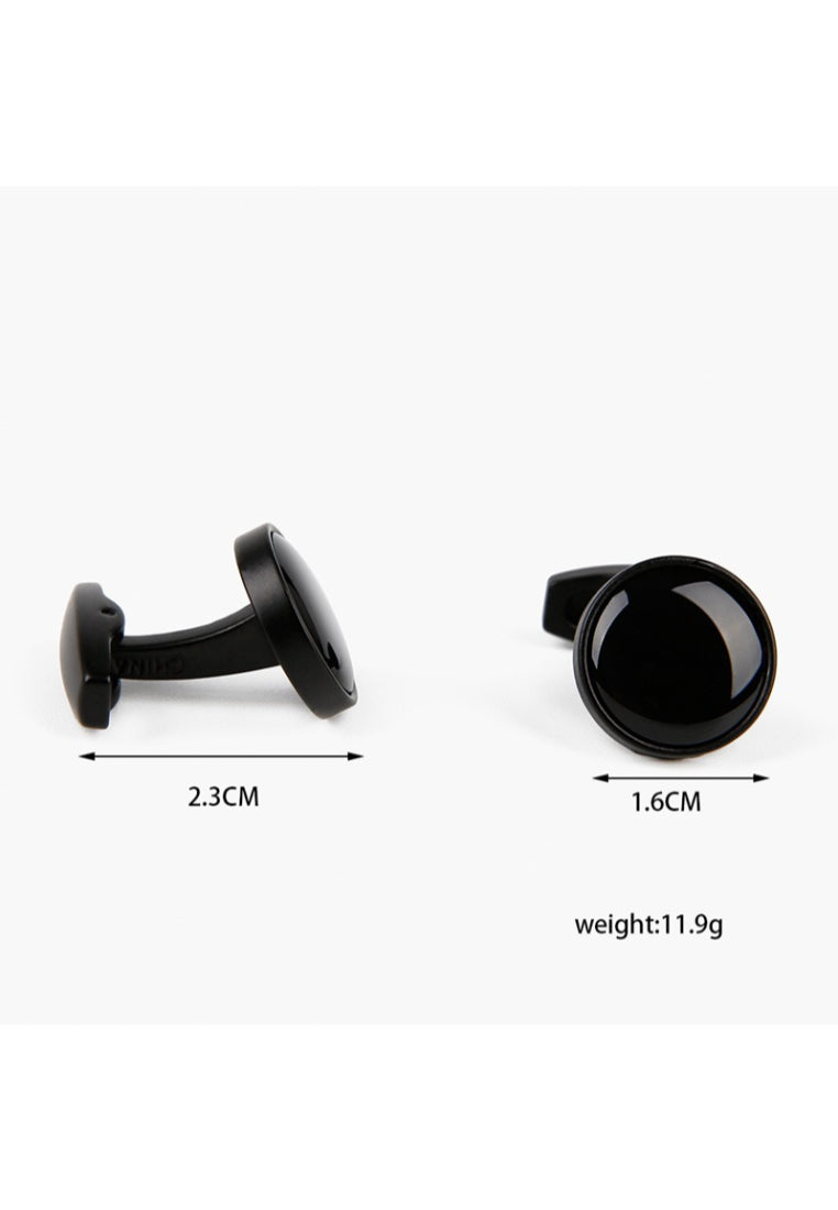 Men's Cufflinks High Quality Cool Simple Sand Black Round Shirt Sleeve Nail Accessories