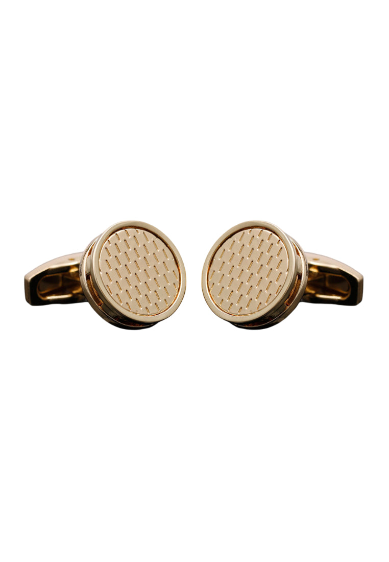 Men's Cufflinks Creative Personality Gold Round Shirt Button Jewelry Pair
