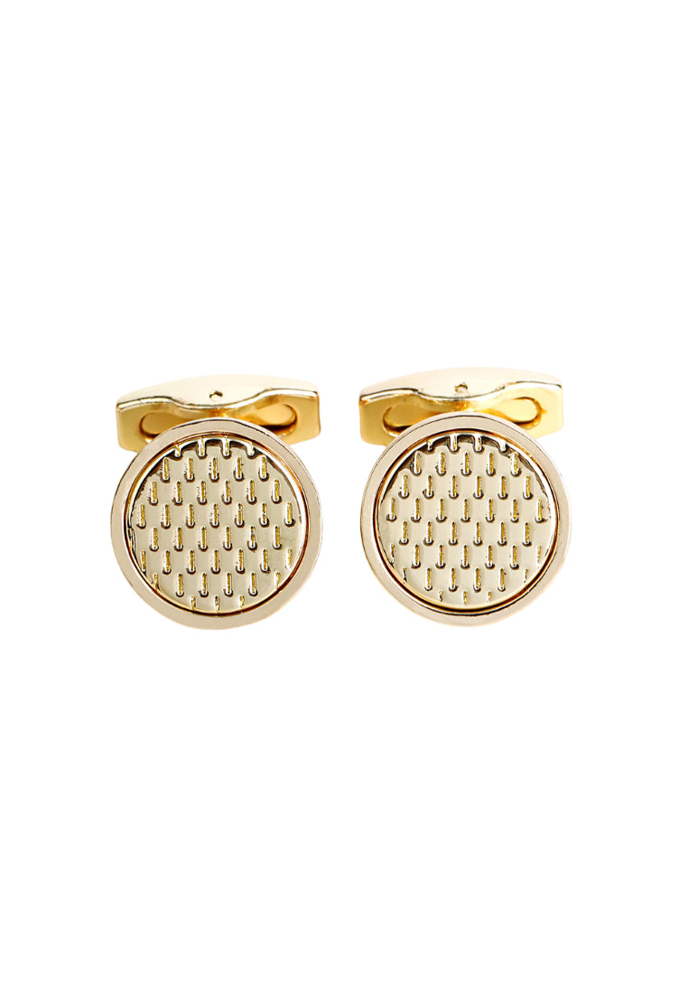 Men's Cufflinks Creative Personality Gold Round Shirt Button Jewelry Pair