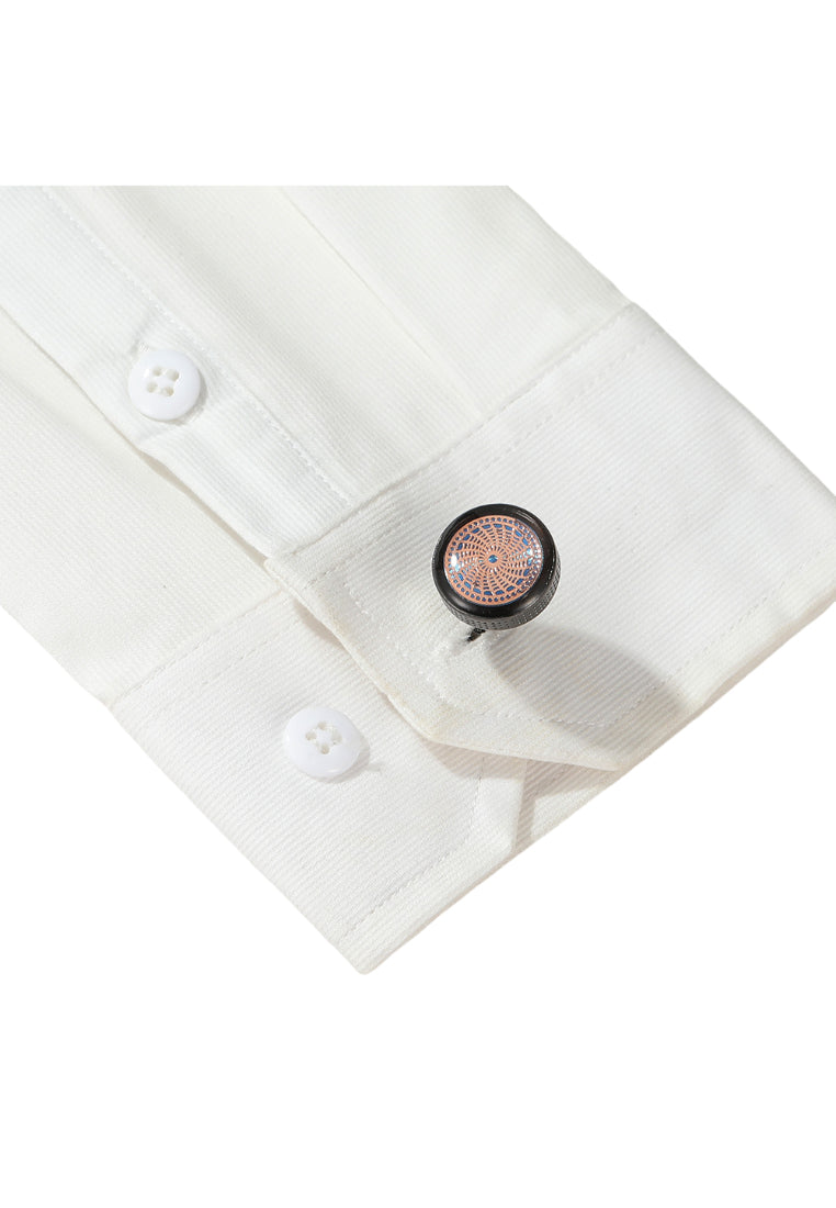 Men's Cufflinks Creative French Simple Round Black Casual Shirt Accessories Pair