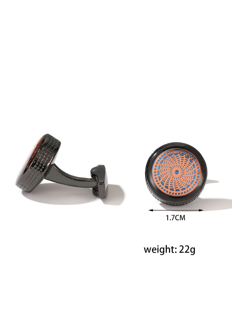 Men's Cufflinks Creative French Simple Round Black Casual Shirt Accessories Pair