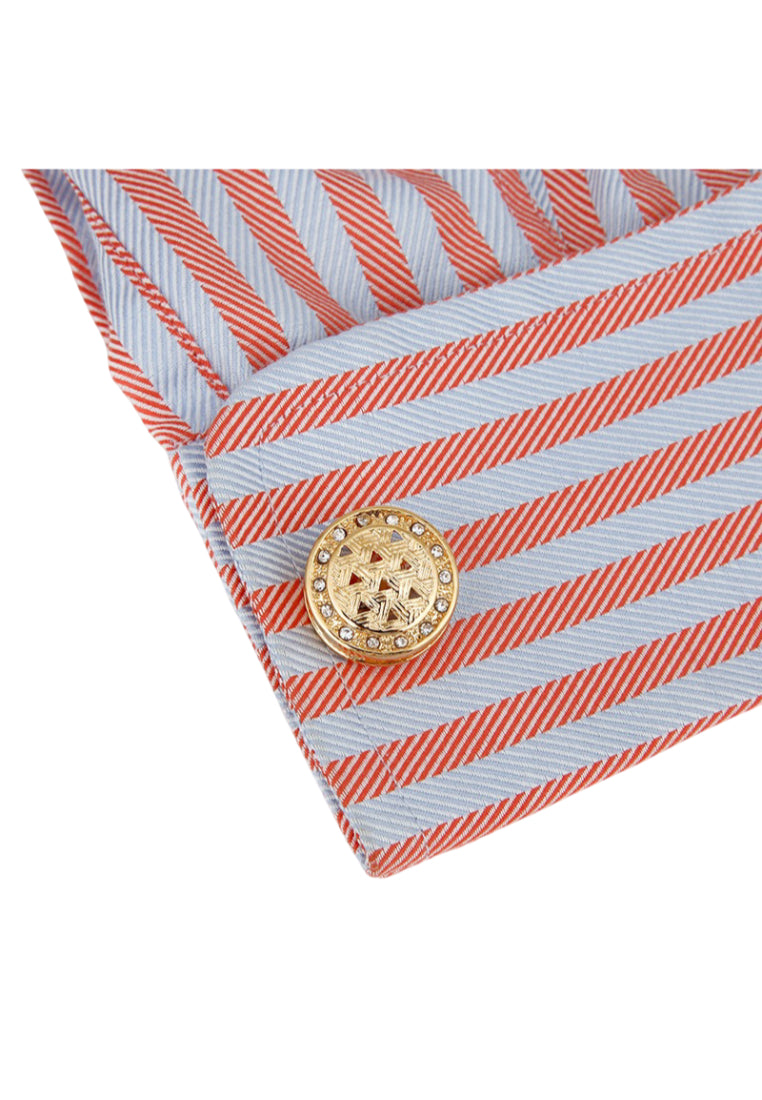 Men's Cufflinks High Quality Light Luxury Rhinestone Gold Round Shirt Cuff Nails