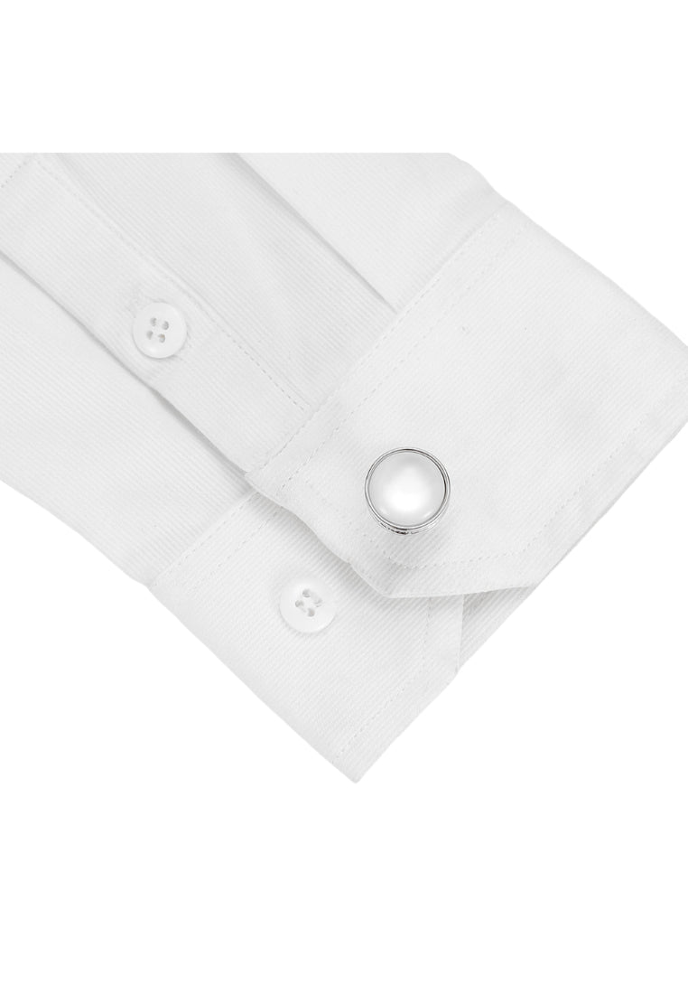 Men's Cufflinks French Round Silver Casual Shirt Jewelry Pair