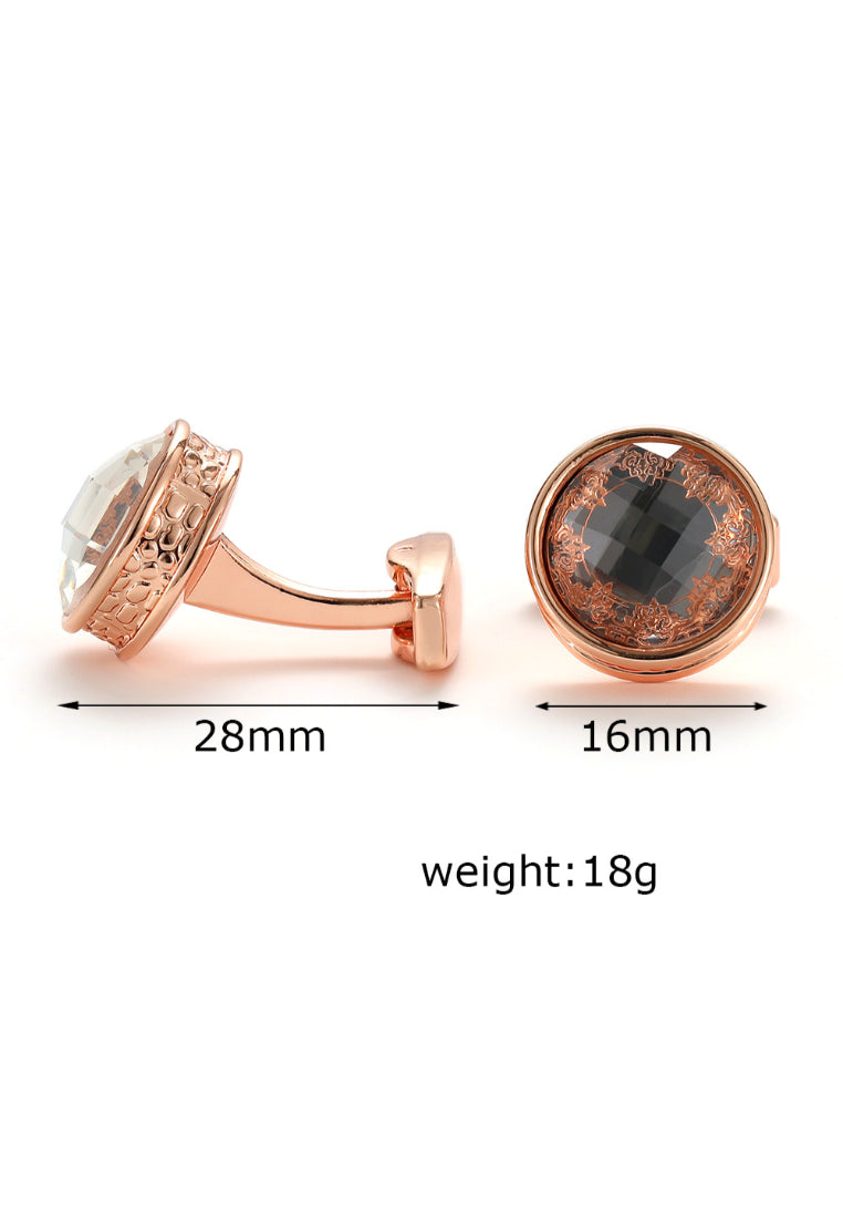 Men's Cufflinks Creative Pattern Rose Gold Round Shirt Sleeve Nail Button