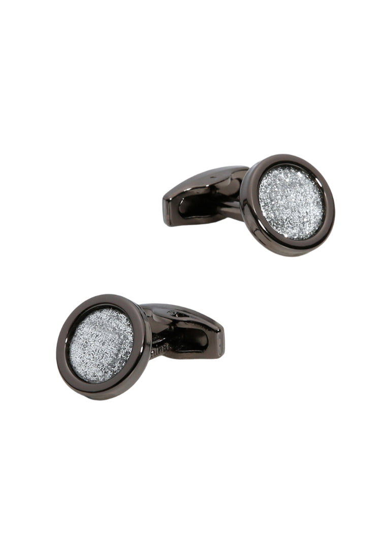 Men's Cufflinks Dazzling Silver Round Gun Gray Shirt Cuff Nail Buttons