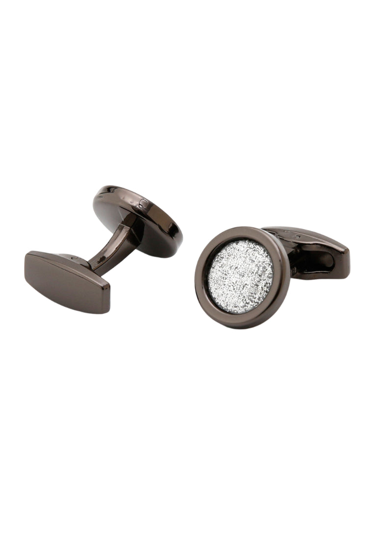 Men's Cufflinks Dazzling Silver Round Gun Gray Shirt Cuff Nail Buttons
