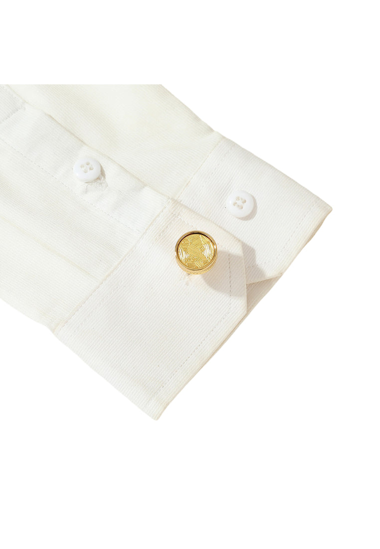 Men's Cufflinks Pattern Round Gold Shirt Cuff Nails