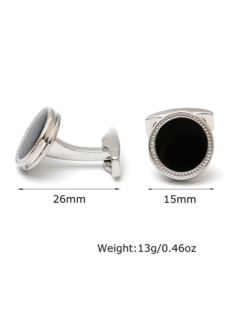 Men's Cufflinks Classic Simple Round French Oil Drop Shirt Daily Jewelry