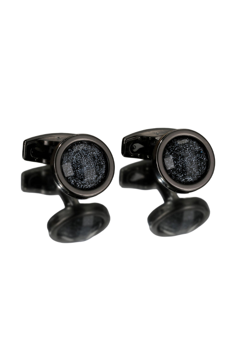 Men's Cufflinks Gray Star Pattern Round Gray Shirt Cuff Nail Button