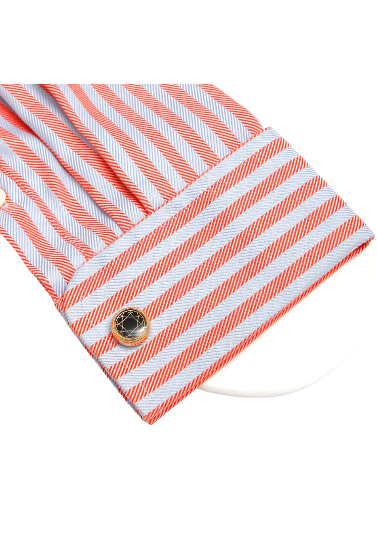 Men's Cufflinks French Pattern Round Gold Casual Button Accessories Pair