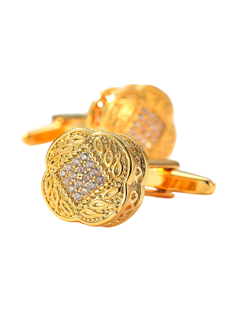 Men's Cufflinks Retro French Light Luxury Zircon Square Copper Shirt Jewelry Pair