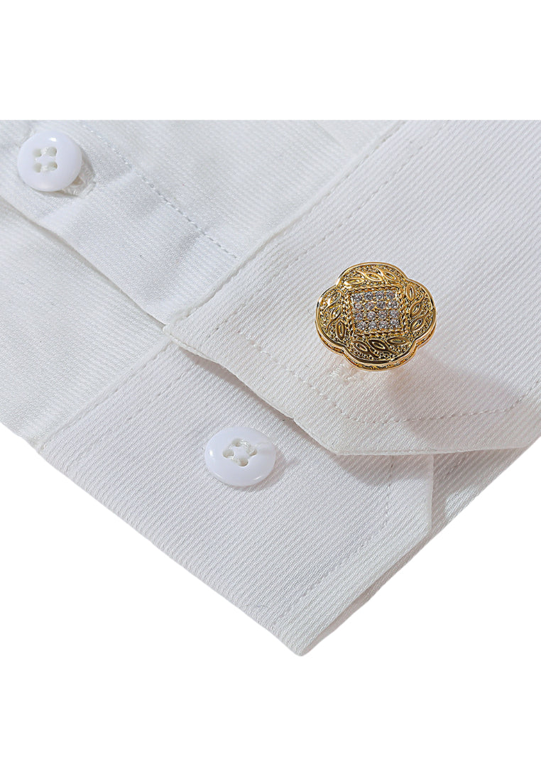 Men's Cufflinks Retro French Light Luxury Zircon Square Copper Shirt Jewelry Pair