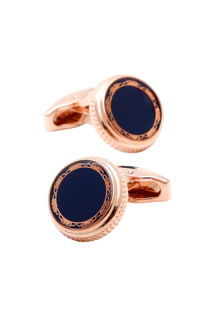 Men's Cufflinks Advanced Retro Pattern Rose Gold Round Copper Shirt Sleeve Nail