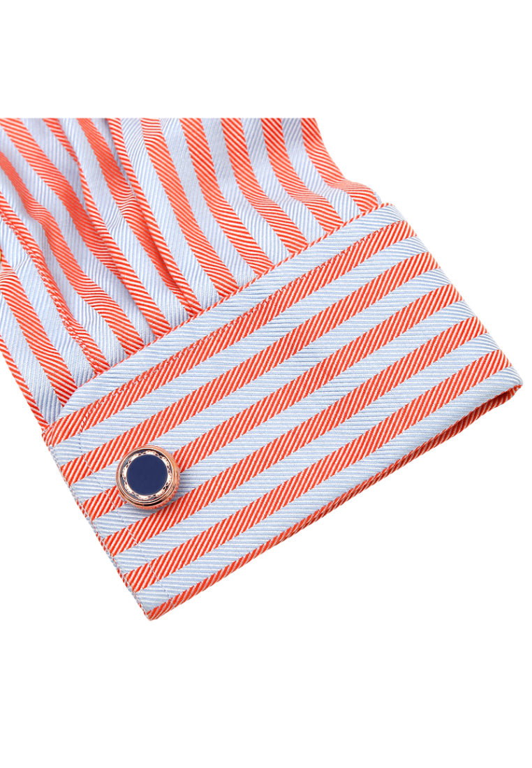 Men's Cufflinks Advanced Retro Pattern Rose Gold Round Copper Shirt Sleeve Nail