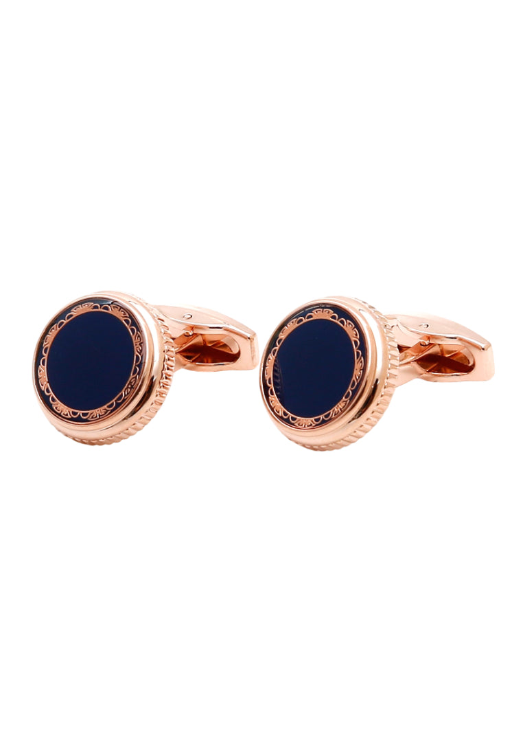 Men's Cufflinks Advanced Retro Pattern Rose Gold Round Copper Shirt Sleeve Nail